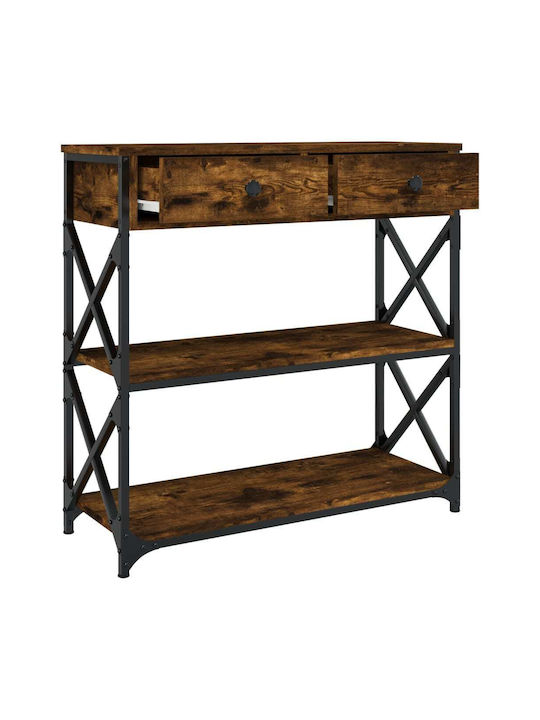 Console Table Wood & Metal Smoky Oak L75xW28xH75cm