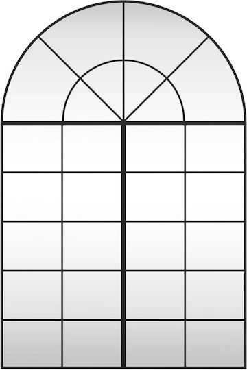 vidaXL Wall Mirror Full Length with Black Metallic Frame 150x100cm 1pcs