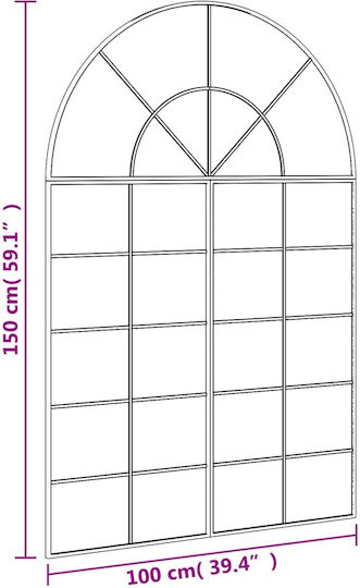 vidaXL Wall Mirror Full Length with Black Metallic Frame 150x100cm 1pcs