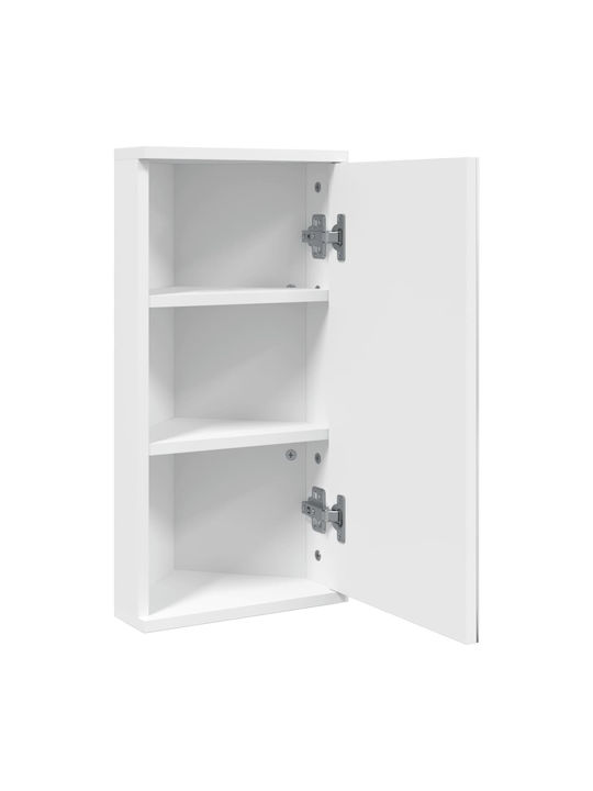 vidaXL Bathroom Mirror with Shelf & Cabinet 30x24cm White