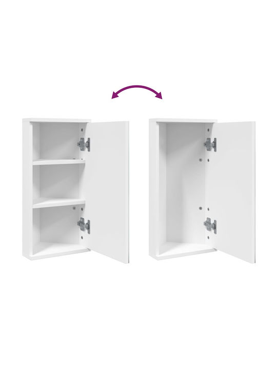 vidaXL Bathroom Mirror with Shelf & Cabinet 30x24cm White