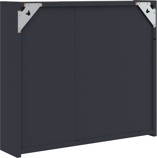 vidaXL Badezimmerspiegel LED mit Regal & Schrank 60x13cm Gray