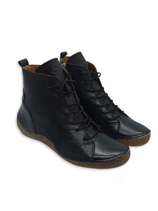 Safe Step Leather Women's Ankle Boots Black