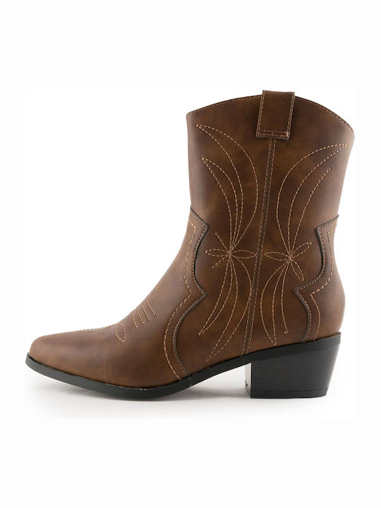 19286-3 Women's Cowboy Boots with Medium Heel Tabac Brown
