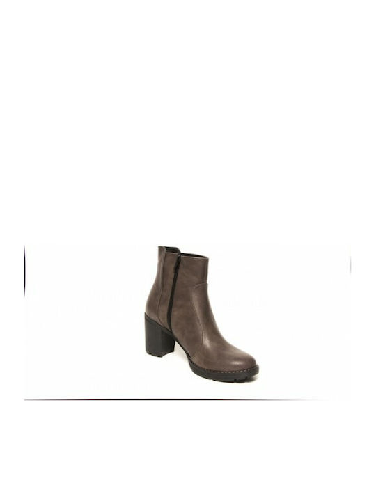 Celebrity Women's Ankle Boots with Medium Heel Gray