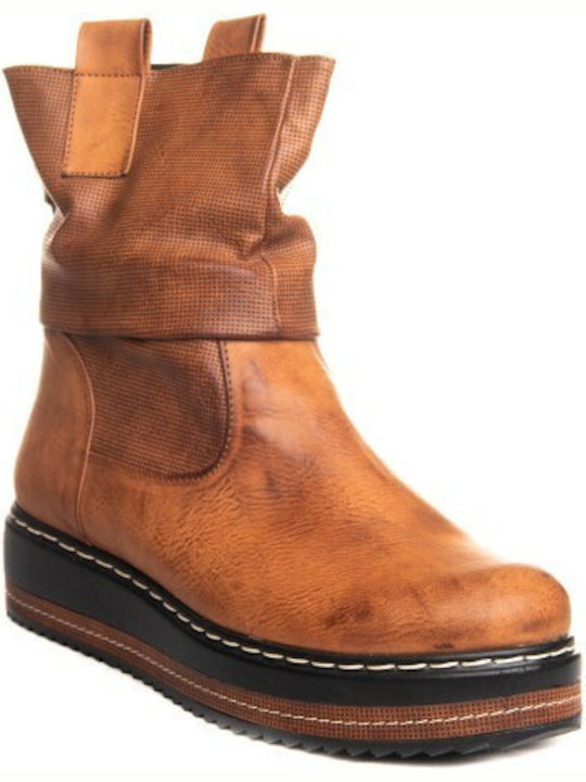 Celebrity Women's Ankle Boots Platform Brown