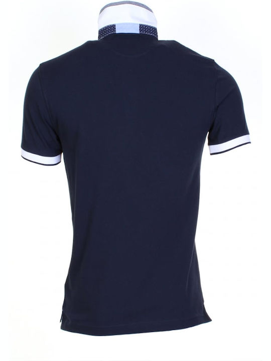 Woven Trim Polo Μπλούζα Κοντομάνικη Navy Μπλε