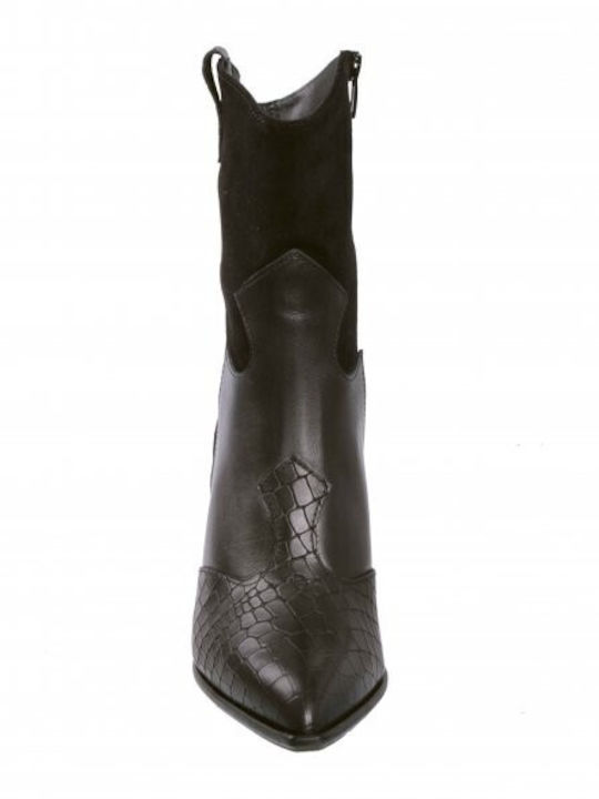 Bacali Collection Wildleder Damen Knöchelstiefel Schwarz