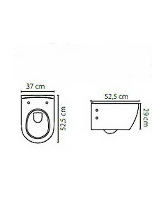 Cerastyle City Λεκάνη Κρεμαστή Rimless με Slim Κάλυμμα Duroplast Soft Close Λευκή