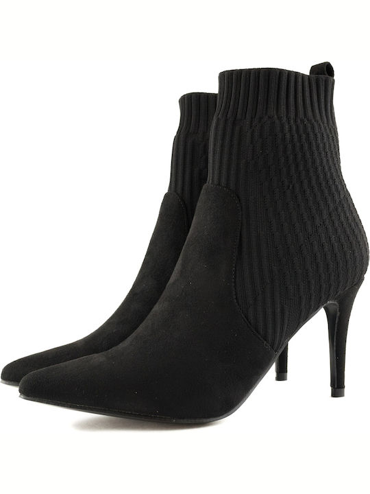 Sirena Suede Women's Chelsea Boots with High Heel Black