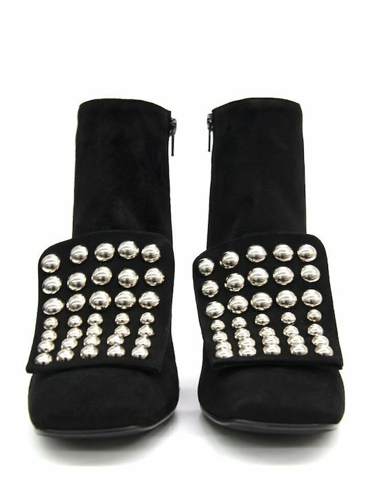 Leder Stiefeletten Damen Schwarz