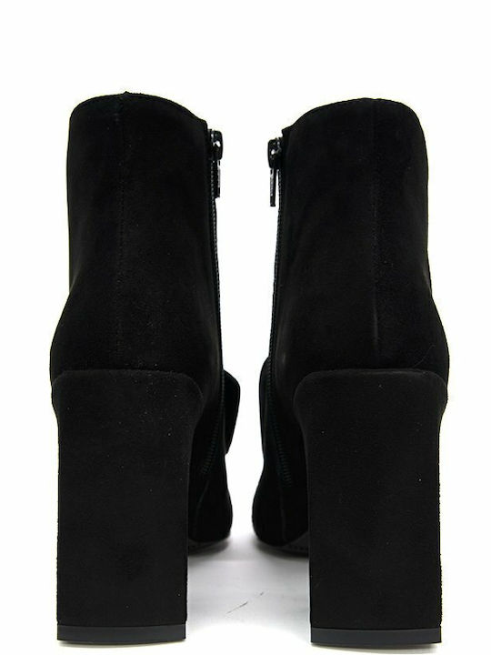 Leder Stiefeletten Damen Schwarz