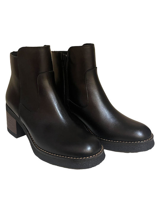 Wikers Leder Damen Knöchelstiefel Schwarz