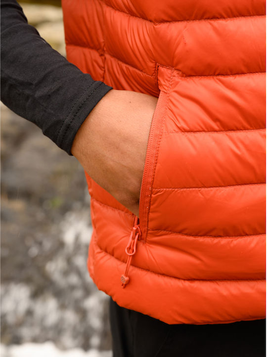 Alpine Αμάνικο Χειμωνιάτικο Μπουφάν Puffer Πορτοκαλί