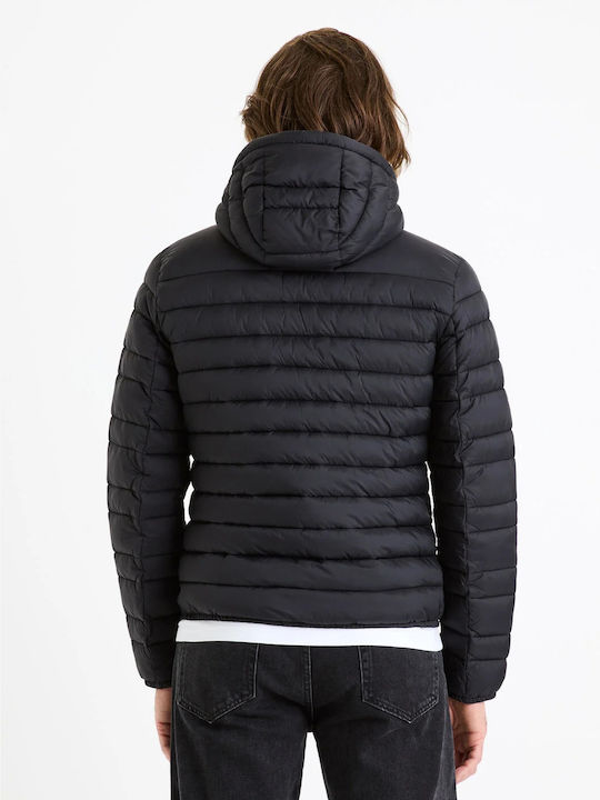 Celio Herren Winter Jacke Lässig ΜΑΥΡΟ