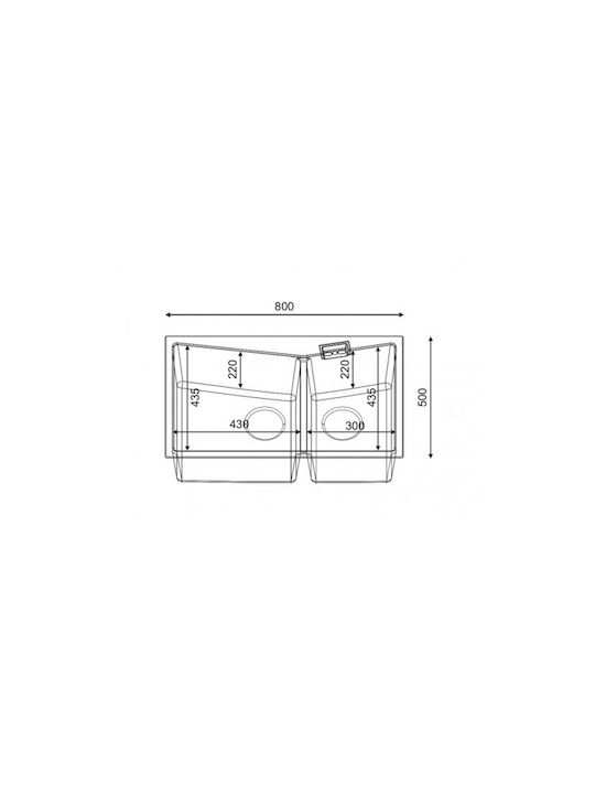 Macart Harmony NE02002 Drop-In Spüle aus Verbundgranulat B80xT50cm