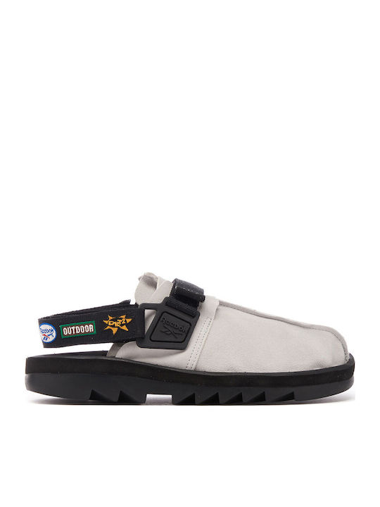 Beatnik Leder Herrensandalen in Gray Farbe