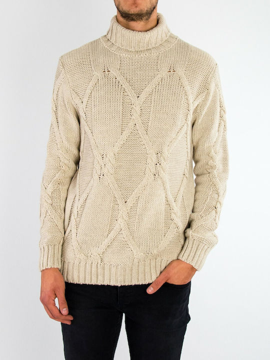 Limit 21 Men's Long Sleeve Sweater Turtleneck beige