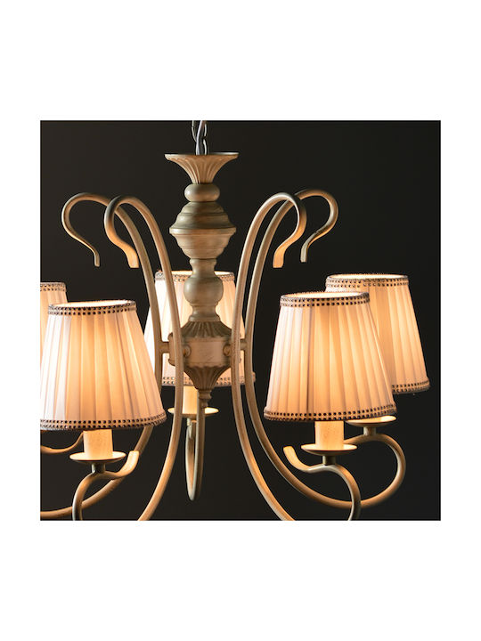 Aca Dijon Chandelier Lampshade 5xE14 White 93cm DL7615