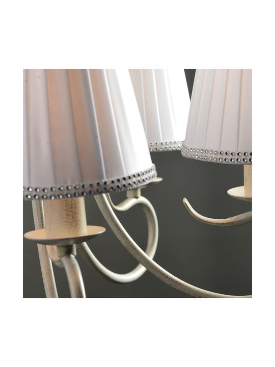 Aca Dijon Chandelier Lampshade 5xE14 White 93cm DL7615
