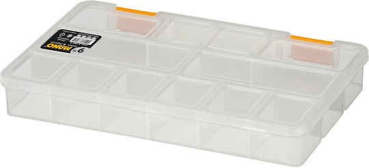 Mano 9 Classic Transparent Tool Compartment Organiser 12 Slot Transparent 23x15x3.3cm