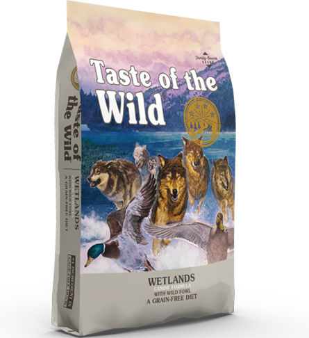 Taste Of The Wild Wetlands Canine 13kg Trockenfutter für Erwachsene Hunde ohne Körner mit Ente und Huhn