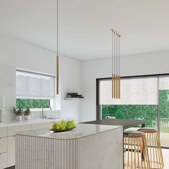 Sollux Pastelo Pendant Light Gold with Socket G9 8x8x120cm