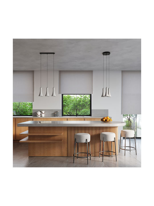 Sollux Rea Κρεμαστό Φωτιστικό Γκρι με Ντουί E14 48x48x21εκ.