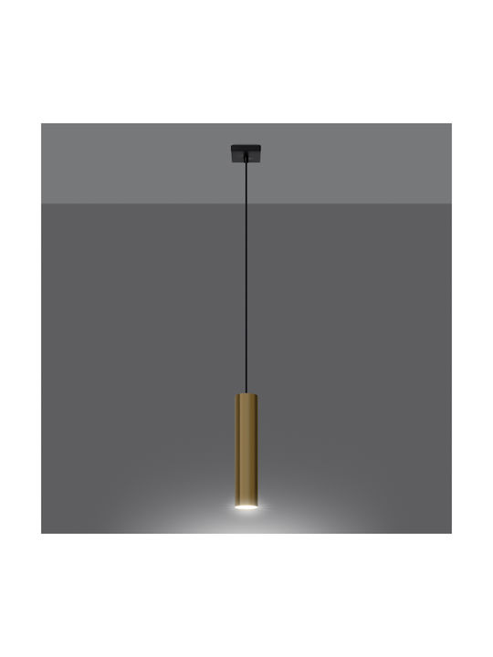 Sollux Lagos Κρεμαστό Φωτιστικό Χρυσό με Ντουί GU10 9x8.5x36εκ.