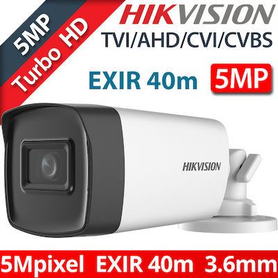 Hikvision DS-2CE17H0T-IT3F(C) CCTV Überwachungskamera 5MP Full HD+ Wasserdicht mit Objektiv 3.6mm