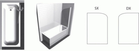 Ideal Standard Panel Divider de verandă Cada de baie 80x140cm Chrome