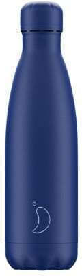 Chilly's Original All Matte Monochrome Bottle Thermos Stainless Steel BPA Free 500ml Blue