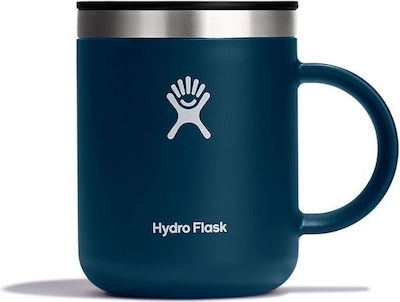 Hydro Flask Coffee Mug Glass Thermos Stainless Steel BPA Free Indigo 355ml with Handle