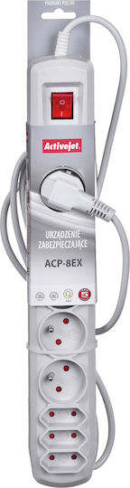 Active Jet APN-8G/3M-GR Πολύπριζο 5 Θέσεων με Διακόπτη και Καλώδιο 3m
