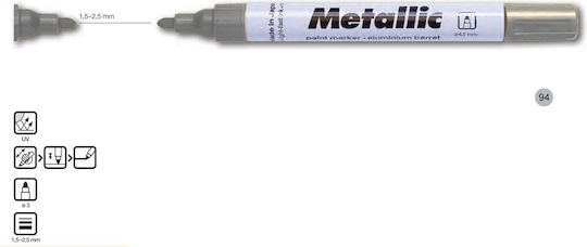 Centropen Ανεξίτηλος Μαρκαδόρος Λευκός 2.5mm
