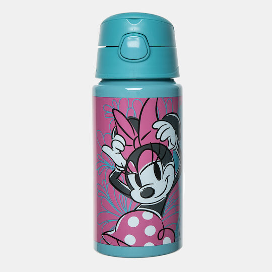 Gim Flip Kids Water Bottle Minnie Aluminium with Straw Fuchsia 500ml