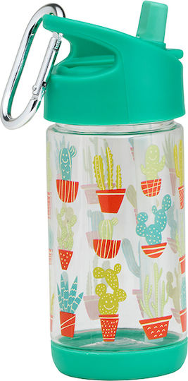 Sugar Booger Flip & Sip Plastic Kids Water Bottle with Straw Turquoise 350ml