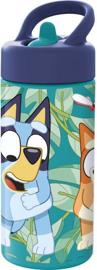 Stor Kids Water Bottle Bluey Plastic with Straw Blue 410ml (Various Designs/Colours)