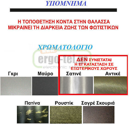 Adeleq Επιτοίχιο Εξωτερικό Σποτ E27 IP44