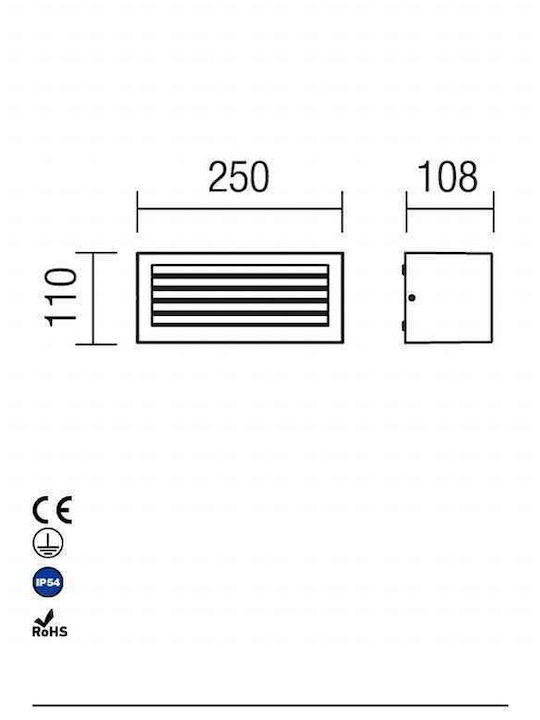 Redo Group Επιτοίχια Εξωτερική Πλαφονιέρα E27 IP54 25x11x10.8εκ.