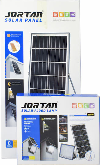 Jortan Waterproof Solar LED Floodlight 800W Cold White 6500K with Remote Control IP66