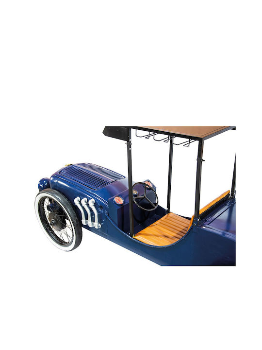 Metall Oldtimer Esszimmer- und Küchentisch Holz mit Metallrahmen Blau 230x67x120cm