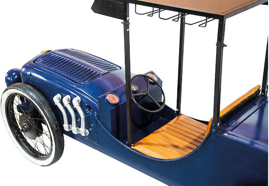 Metal Oldtimer Masă Bar Din Lemn Cu Ramă Metalică Albastră 230x67x120cm