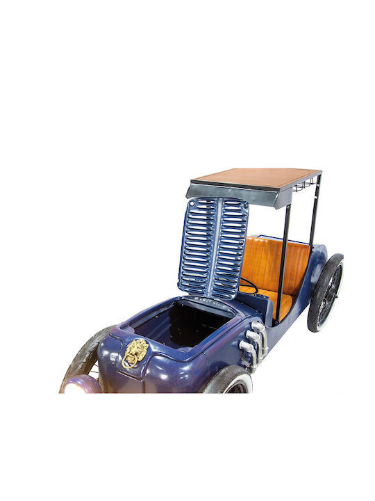 Metall Oldtimer Esszimmer- und Küchentisch Holz mit Metallrahmen Blau 230x67x120cm