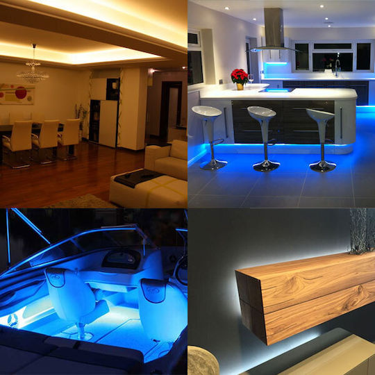 Redled Водоустойчива LED Лента 12V RGB Светлина 5м с Захранване