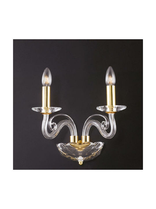 Fan Europe Epoque AP2 Vintage Lamp Wall with Socket E14 Transparent 36x23cm