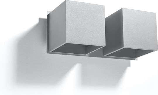 Sollux Quad 2 Modern Lamp Wall Gray 26x14x14cm