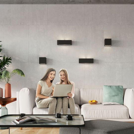 Sollux Vega Modern Lamp Wall with Socket E27 Black 40x20x15cm