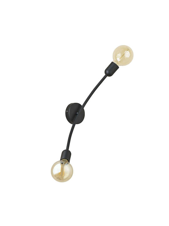 TK Lighting Helix Modern Lamp Wall with Socket E27 Black 8x8cm
