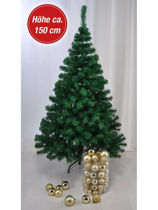 Christmas Green Tree with Metallic Base H150cm